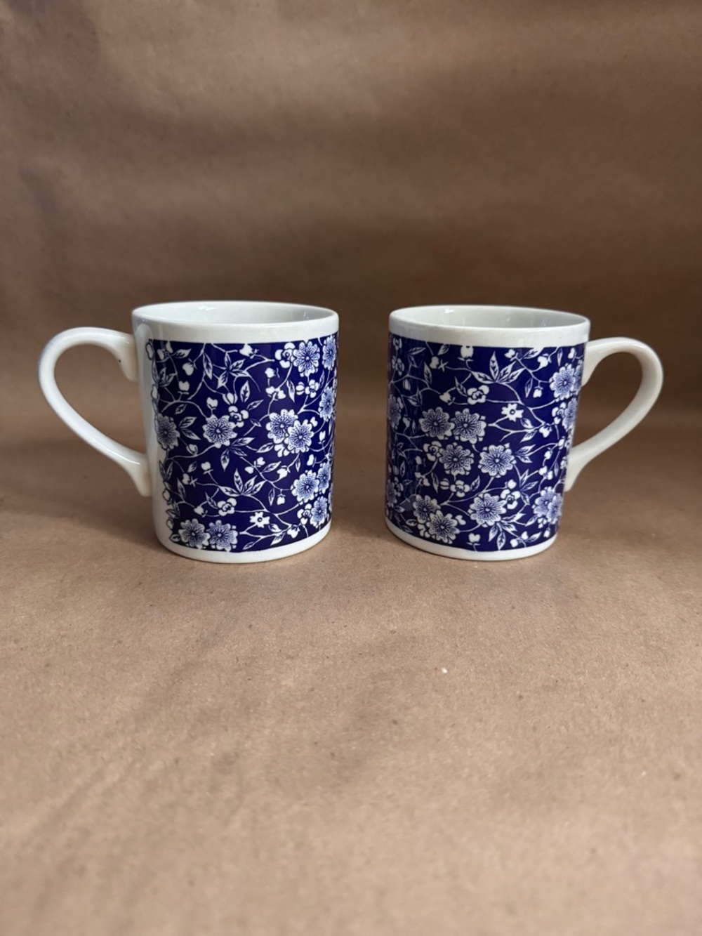 Set of 2 Vintage Queens Calico Chintz Ceramic Mugs. 10 fl oz
